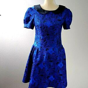 TS Lace  Women Dress Size S Lace Blue & Black